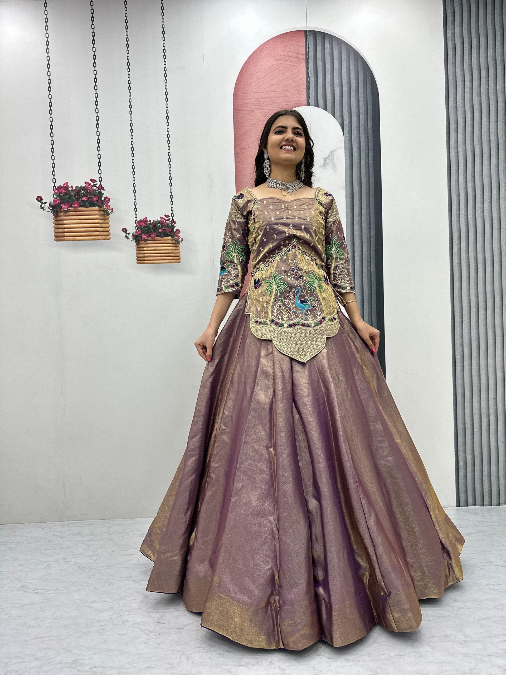 Kiara Pure Silk Satin Heavy Embroidery Lehenga Choli