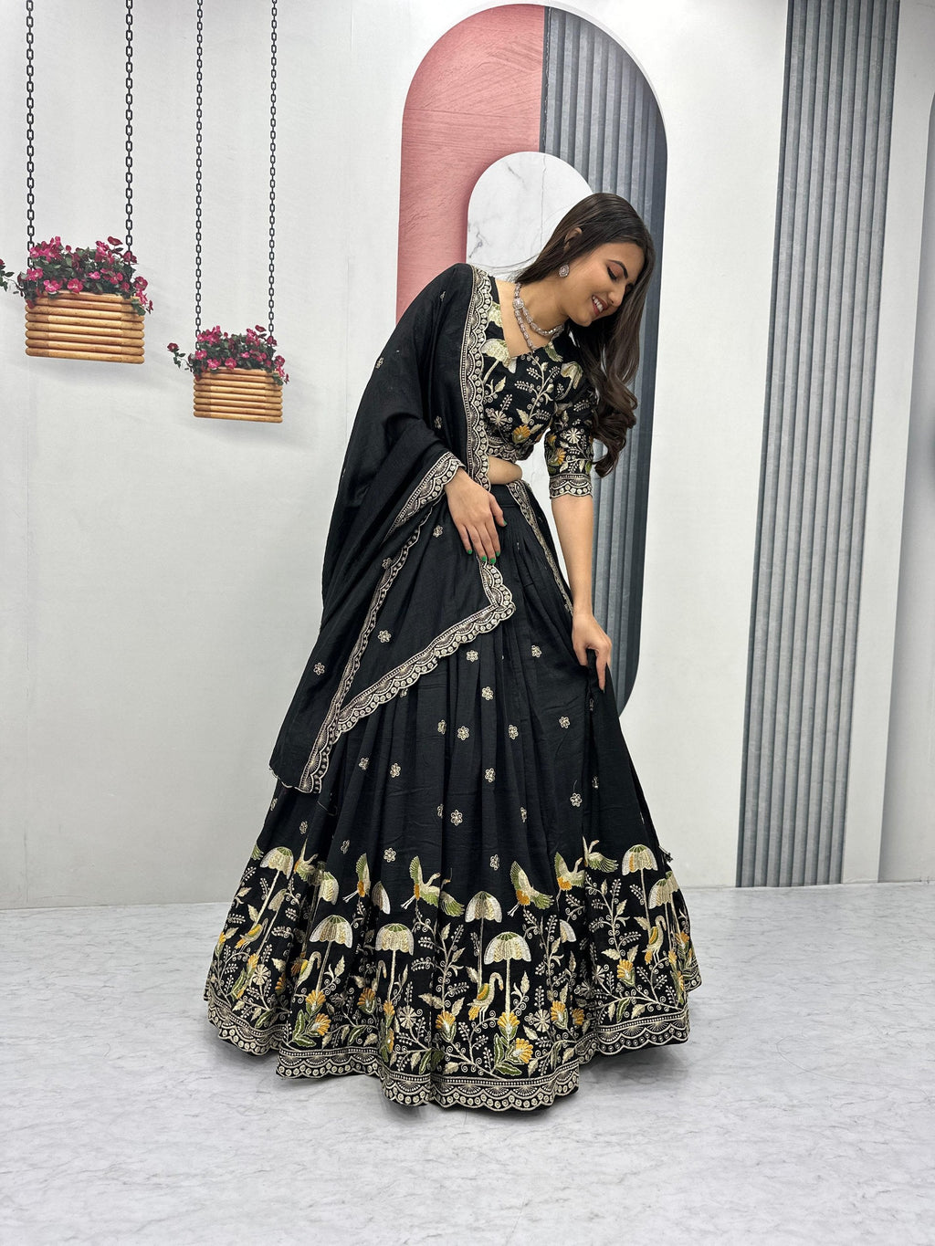 Prishaana Vichitra Silk Heavy Embroidery Lehenga Choli