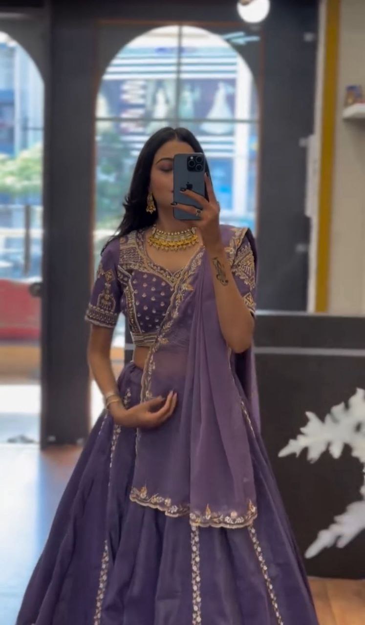 Vyanika Chinon Embroidery Lehenga Choli