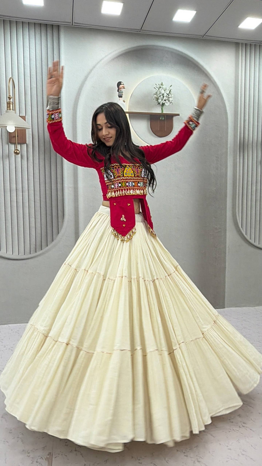 Kavyaanshi Pure Cotton Kodi Gamthi Lehenga Choli