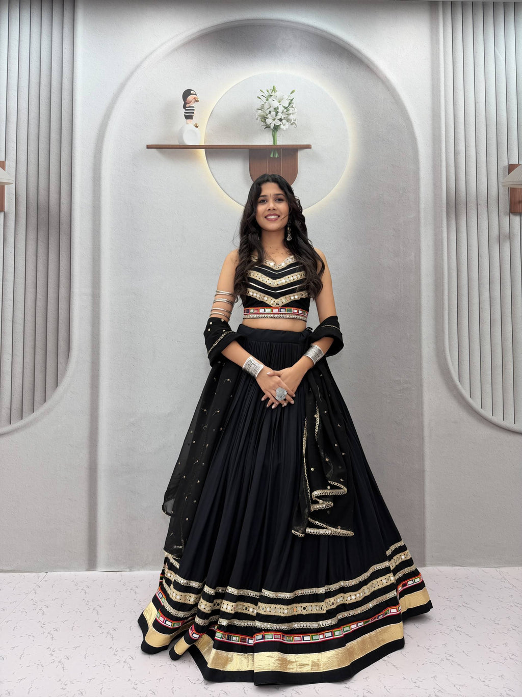 Nandini Pure Cotton Gamthi Mirror Lehenga Choli