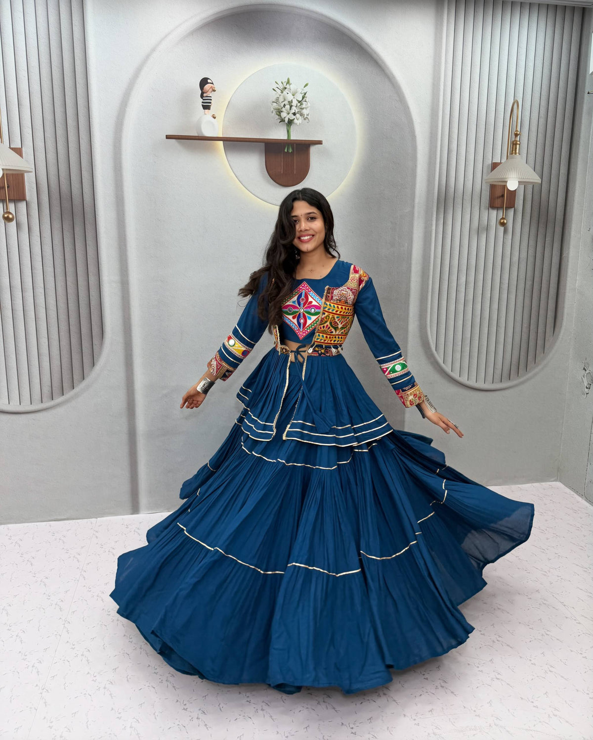 Sharvani Pure Cotton Gamthi 9 Meter Lehenga Choli