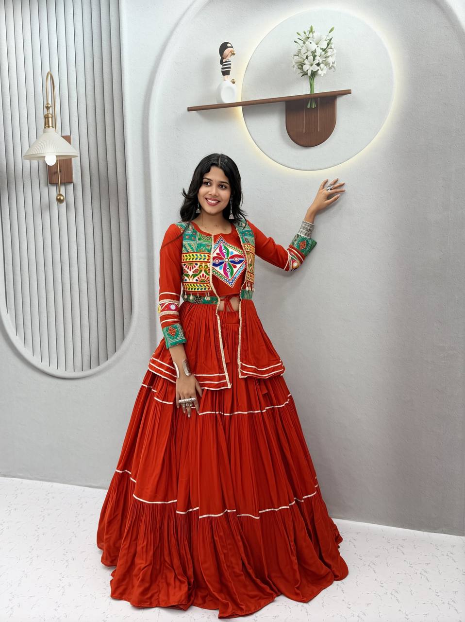 Mrinaya Pure Cotton Gamthi Lehenga Choli
