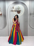 Trishala Pure Cotton Multicolour Kali Lehenga Choli
