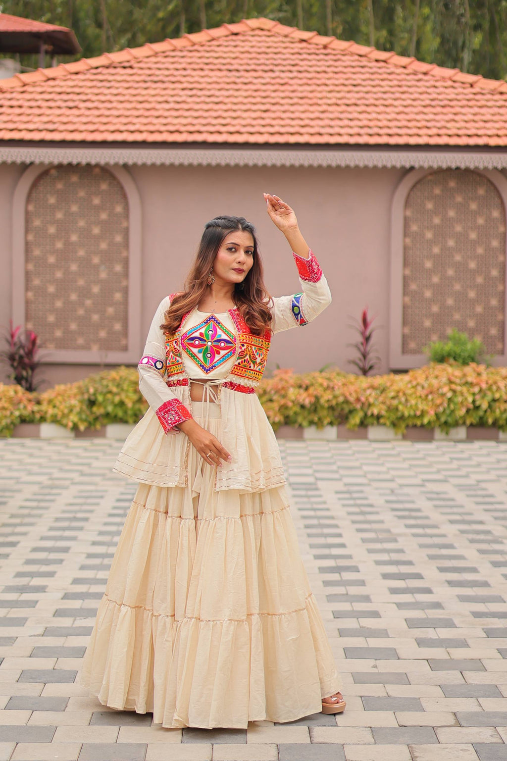 Anamika Pure Cotton Gamthi Work Lehenga Choli