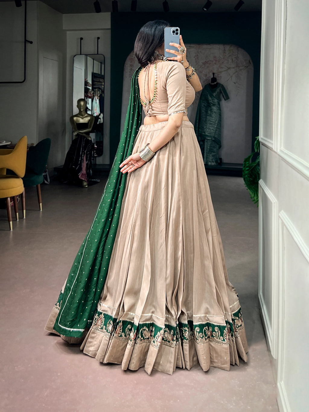 Mahika Chanderi Ghughri Mirror Lehenga Choli