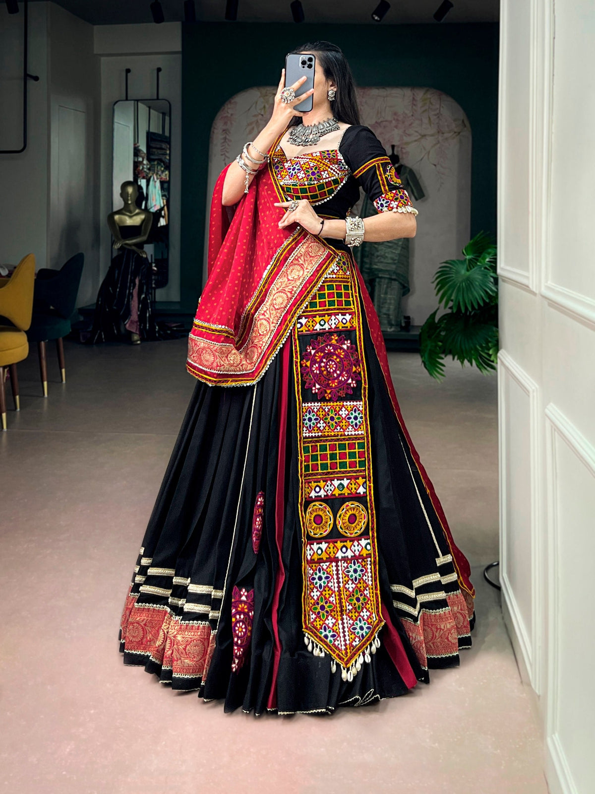 Aashvi Rayon Kutchi Embroidery Lehenga Choli