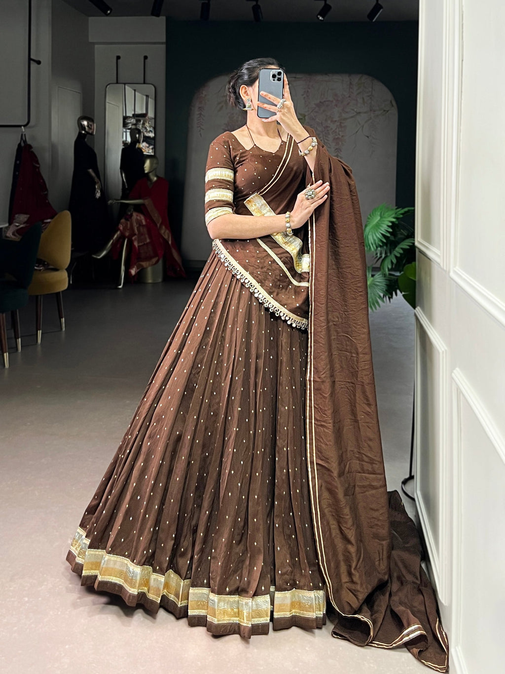 Kavya Pure Chanderi Zari Weaving Lehenga Choli