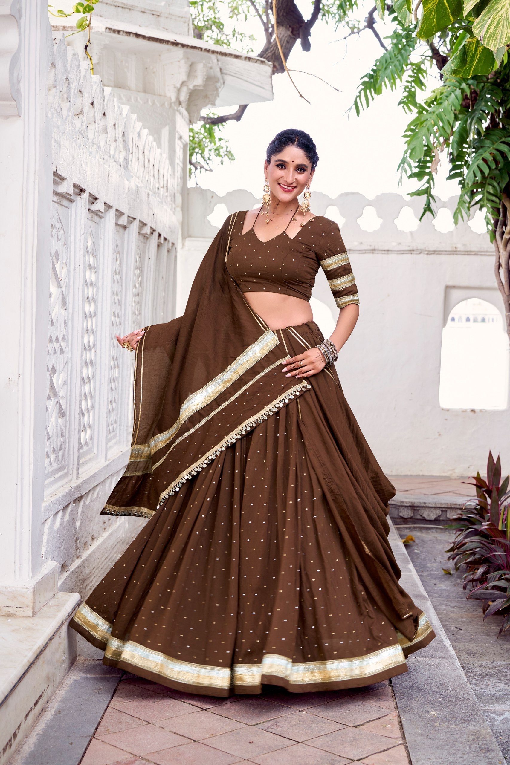 Aahana Pure Chanderi Zari Weaving Lehenga Choli