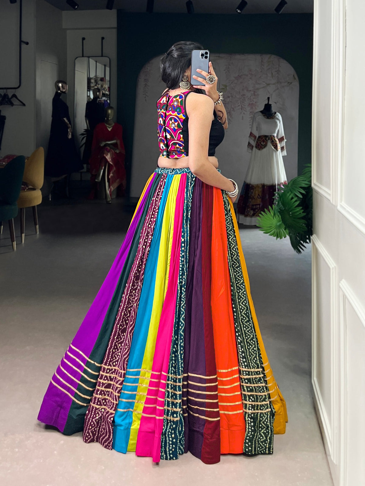 Pihu Rayon Printed Gota Patti Lehenga Choli