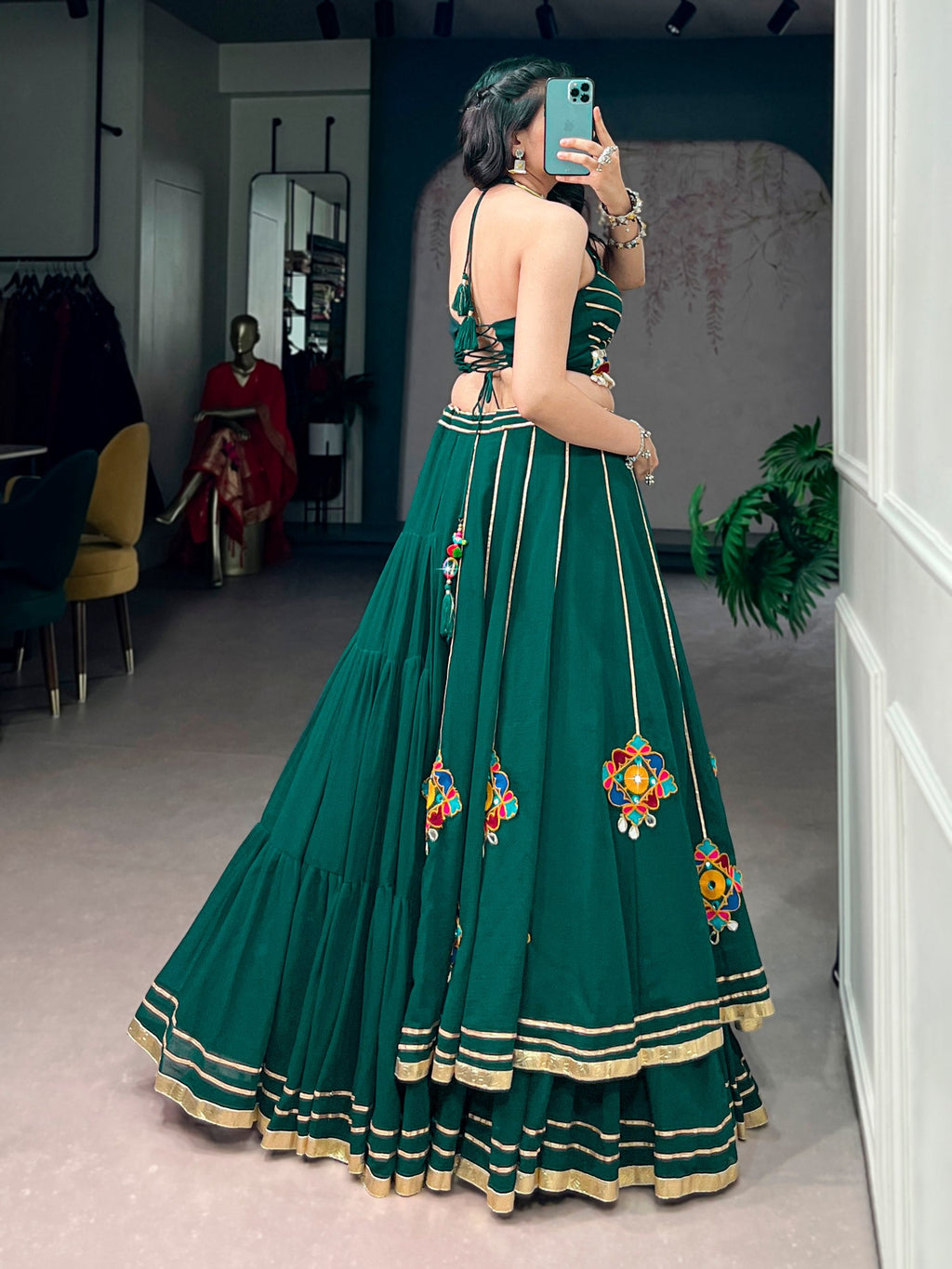 Sharanya Gamthi Mirror Work Lehenga Choli