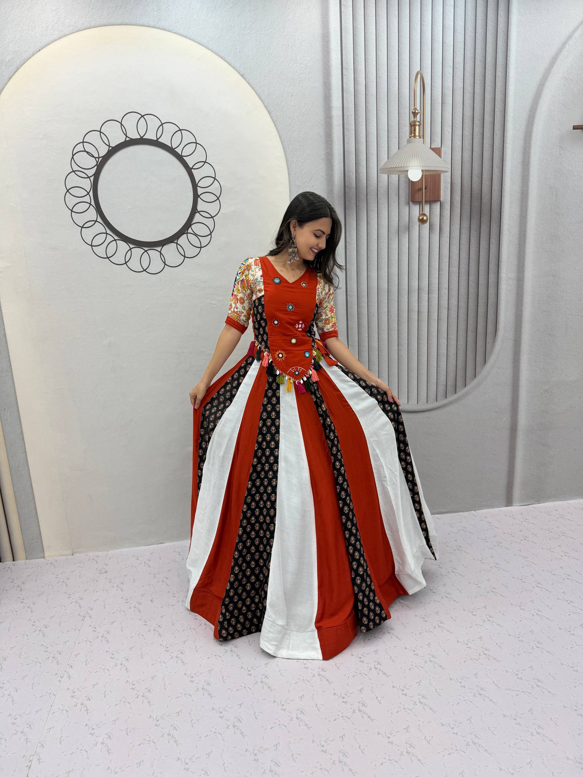 Riya Pure Cotton Hand Work Kediyu Lehenga Choli