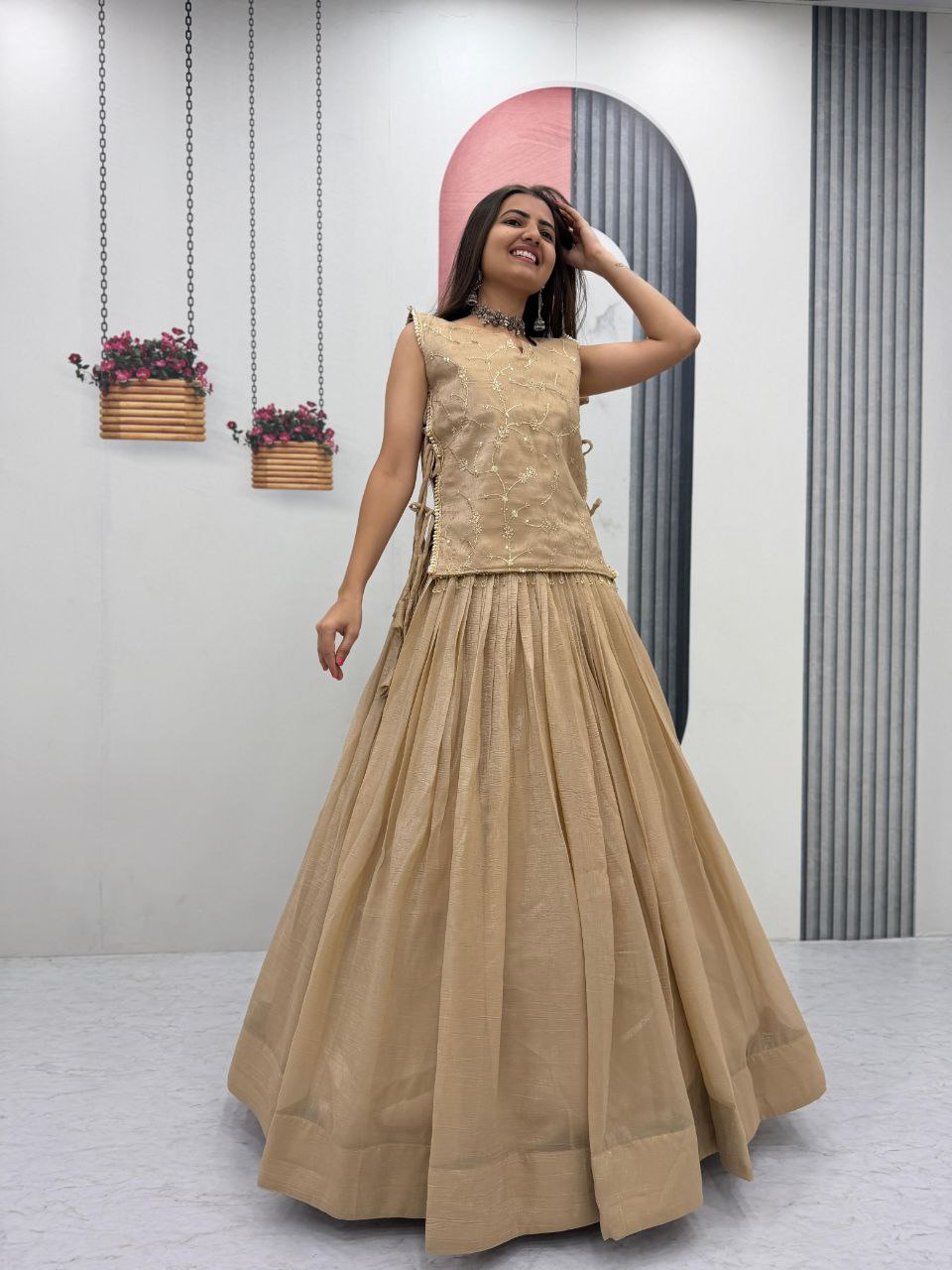 Kiyana Crunchy Silk Heavy Thread Jacket Lehenga Choli