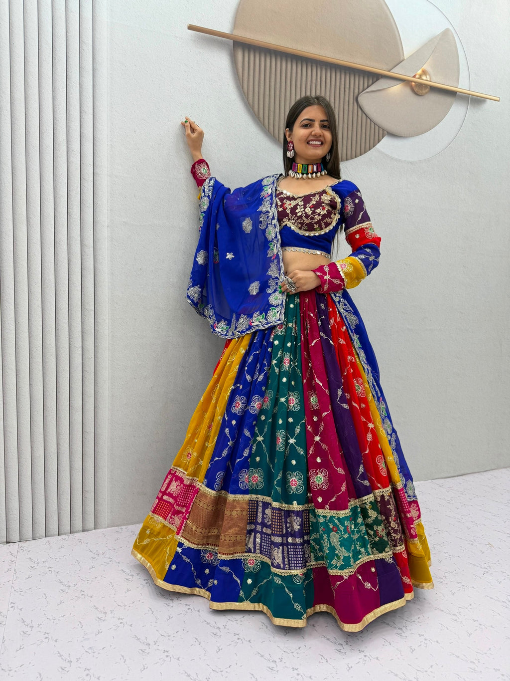 Kiara Fox Georgette Mirror Work Lehenga Choli