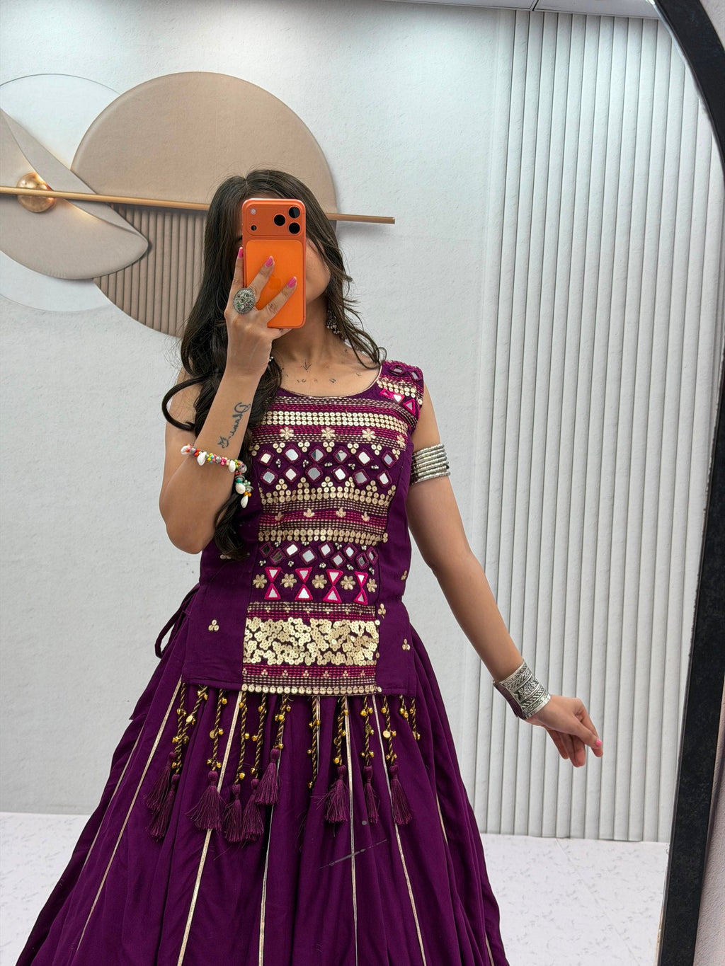 Sharvya Pure Cotton Mother-Daughter Lehenga Choli