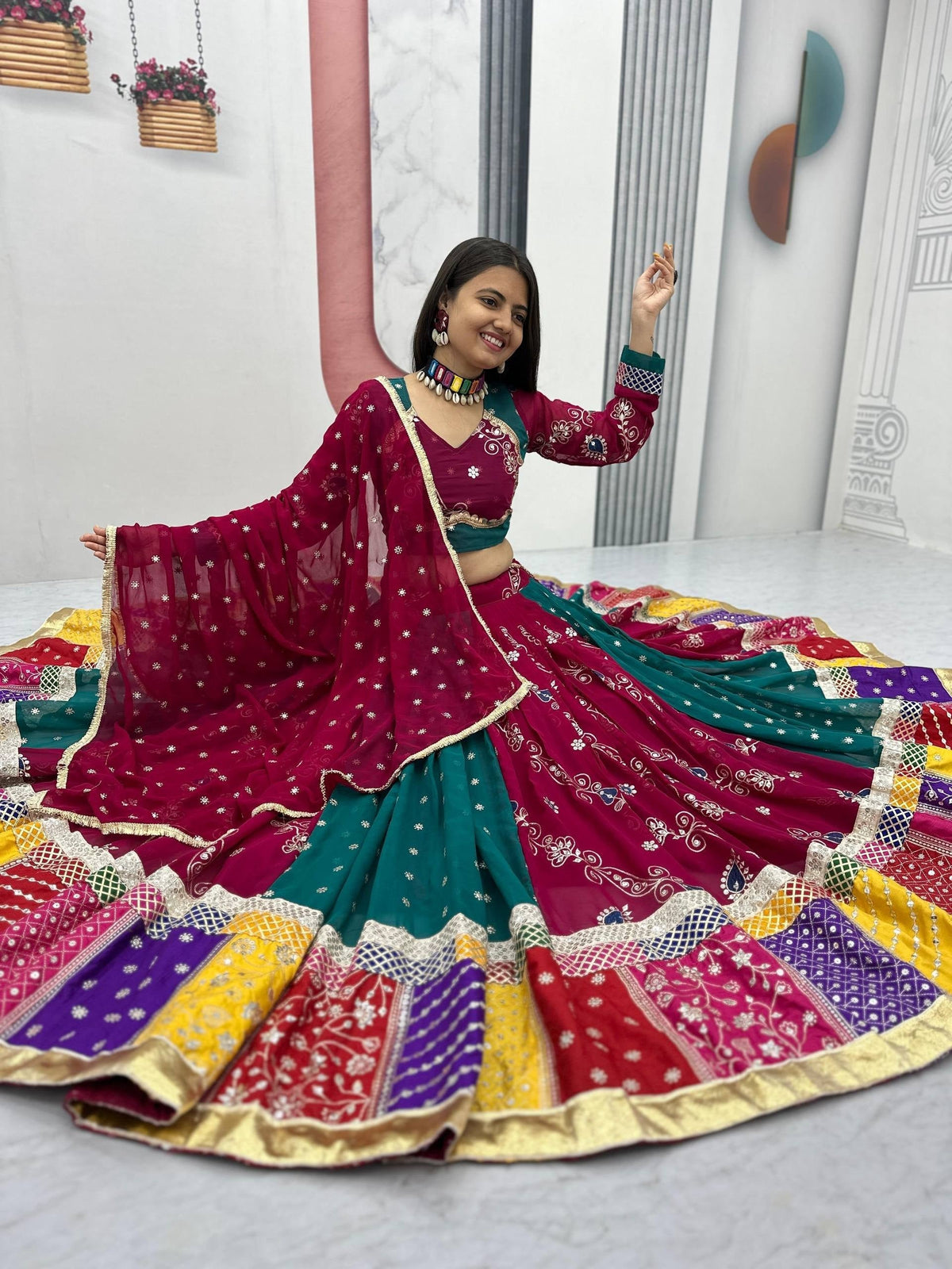 Zoya Fox Georgette Embroidery Lace Lehenga Choli