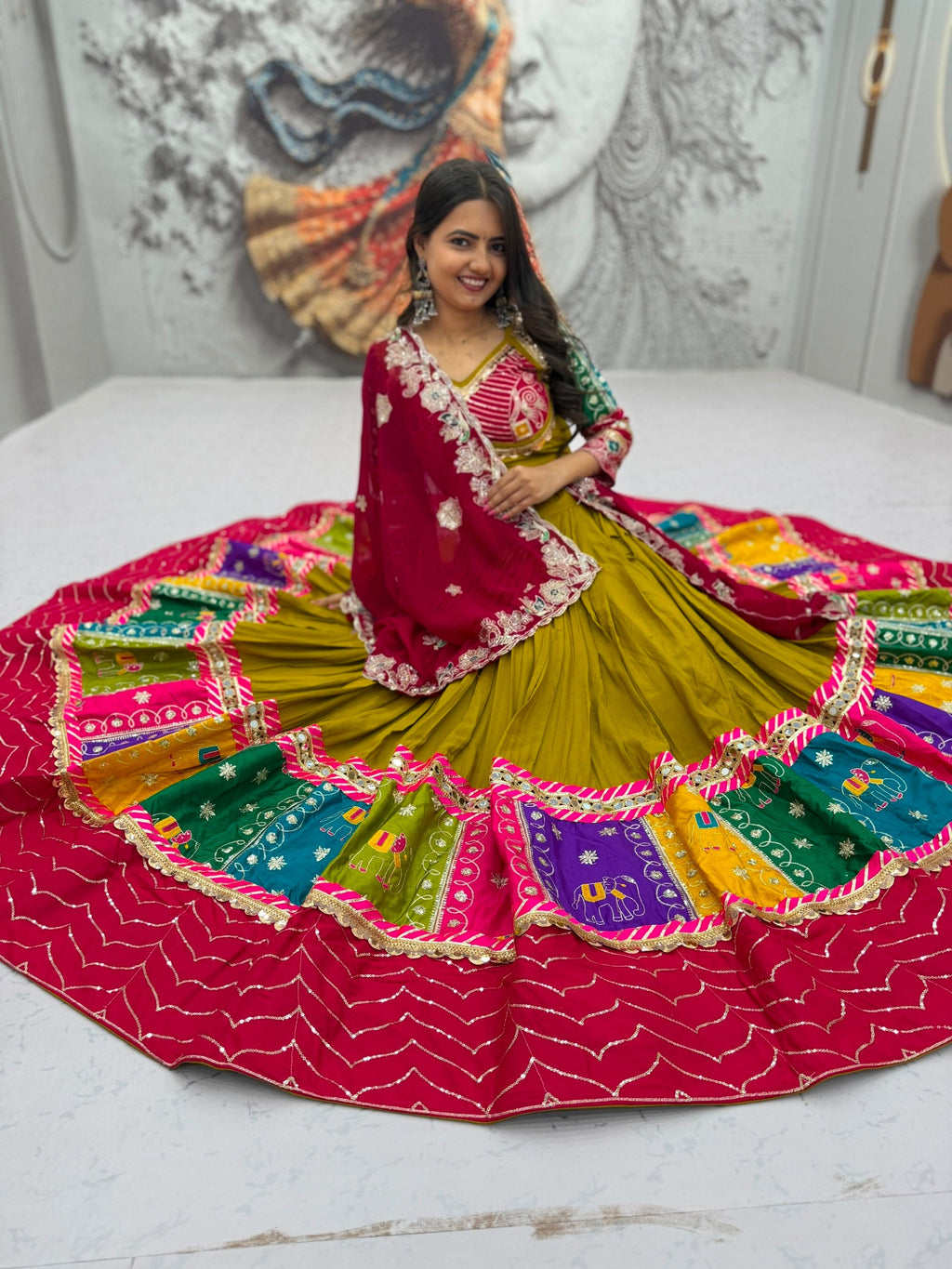Yutika Pure Cotton Embroidery Lace Lehenga Choli