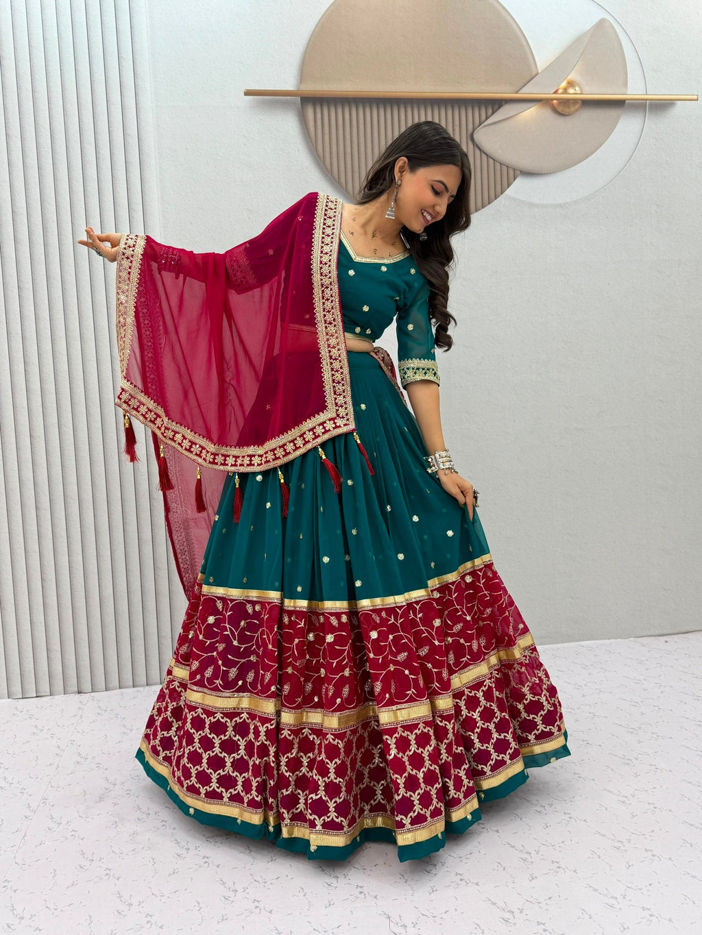 Inayaara Fox Georgette Embroidery Sequence Lehenga Choli