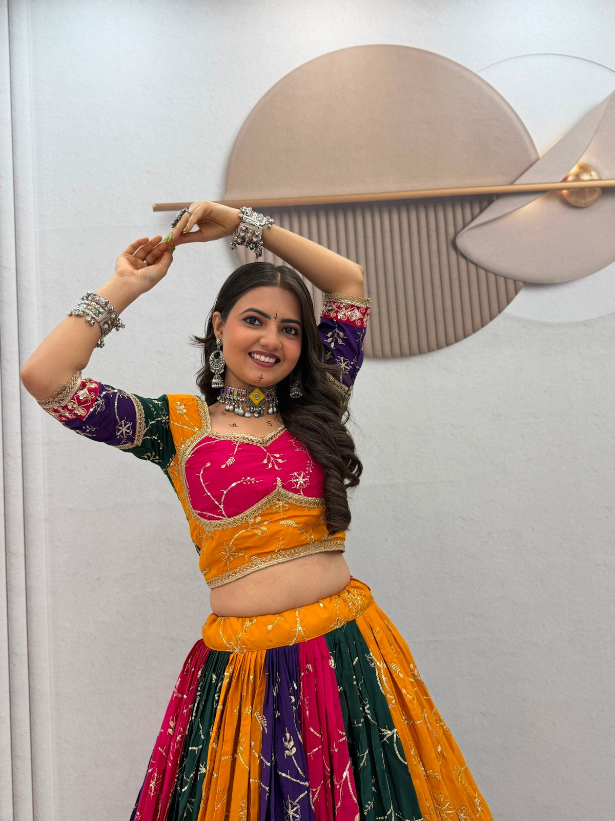 Tanirika Milky Silk Embroidery Lehenga Choli