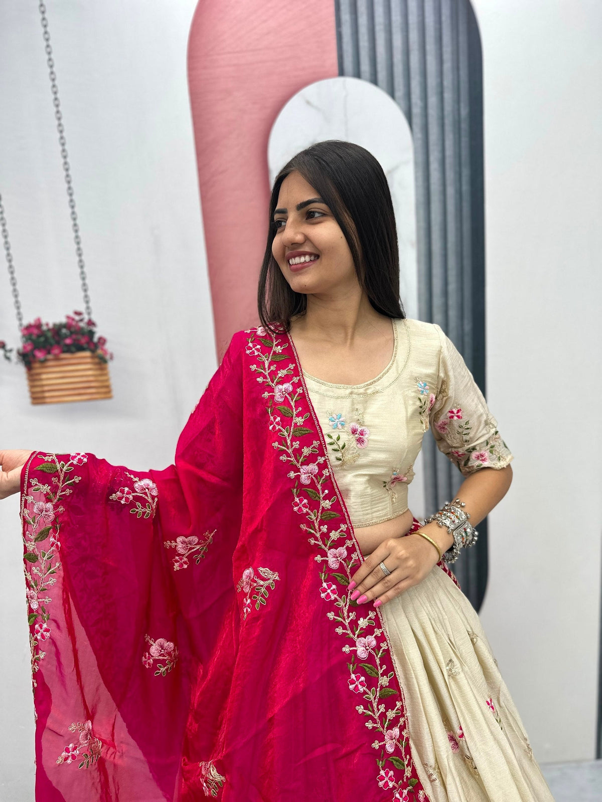 Aaradhya Chinon Heavy Embroidery Lehenga Choli