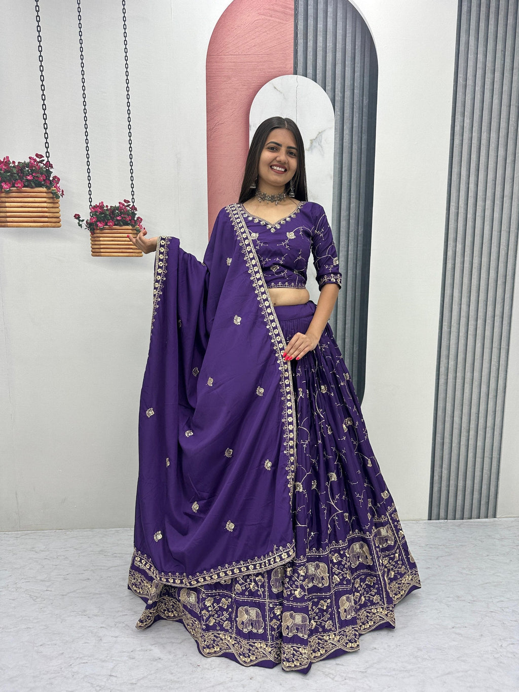Mahira Crepe Silk Heavy Embroidery Lehenga Choli