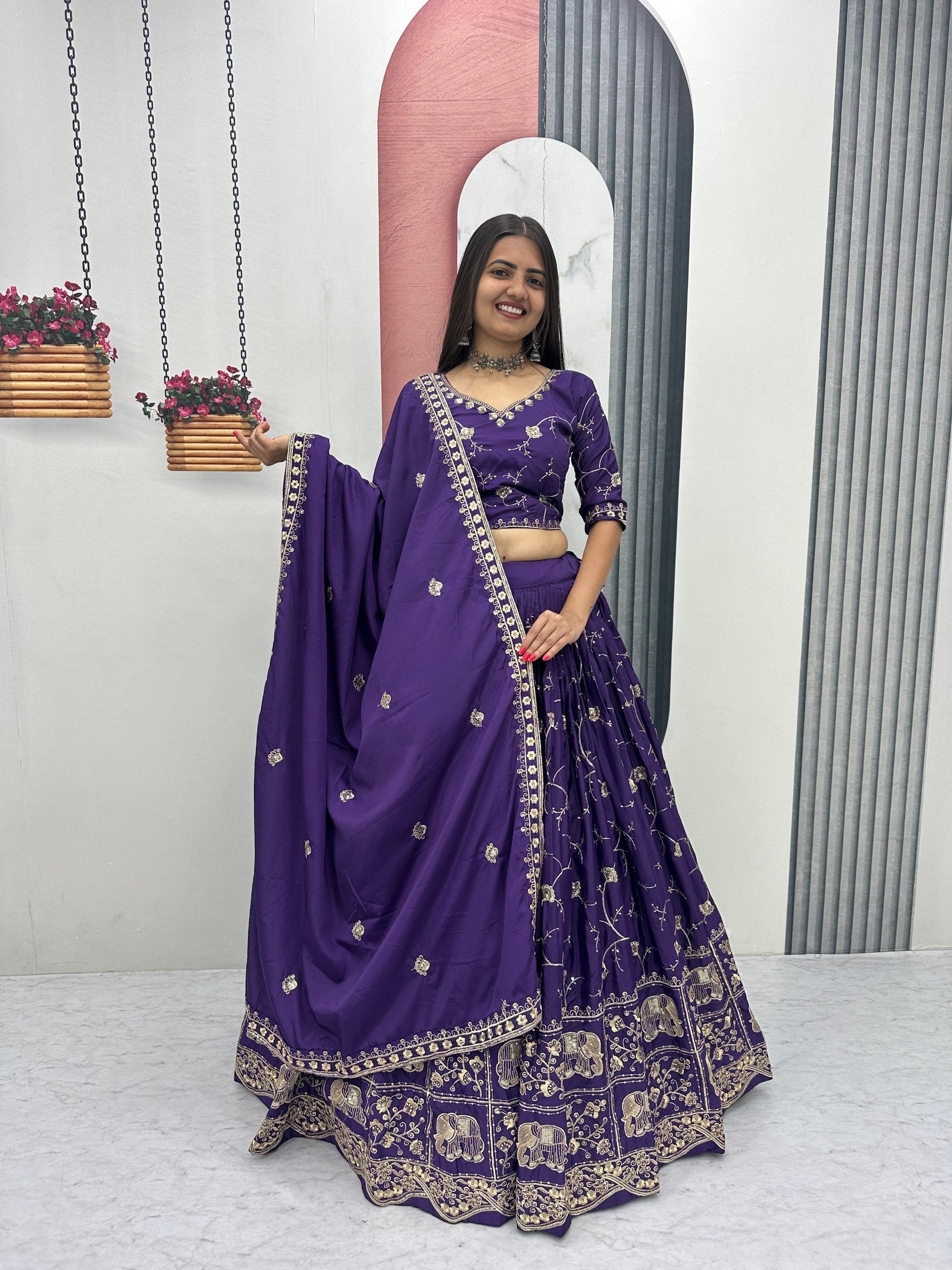 Mahira Crepe Silk Heavy Embroidery Lehenga Choli