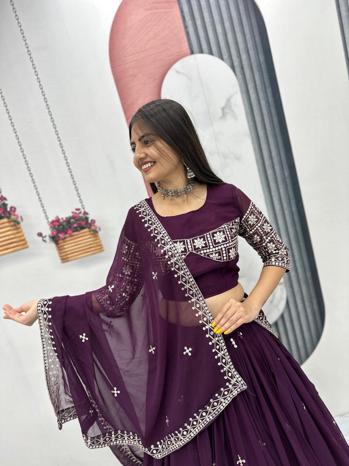 Anvika Fox Georgette Heavy Embroidery Lehenga Choli