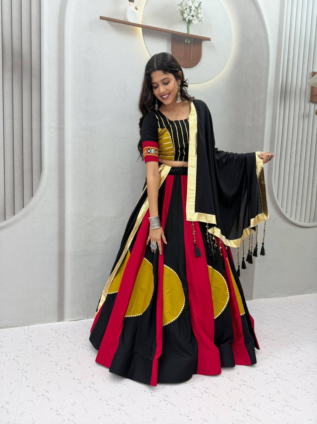 Dhriti Pure Cotton Gamthi Lehenga Choli