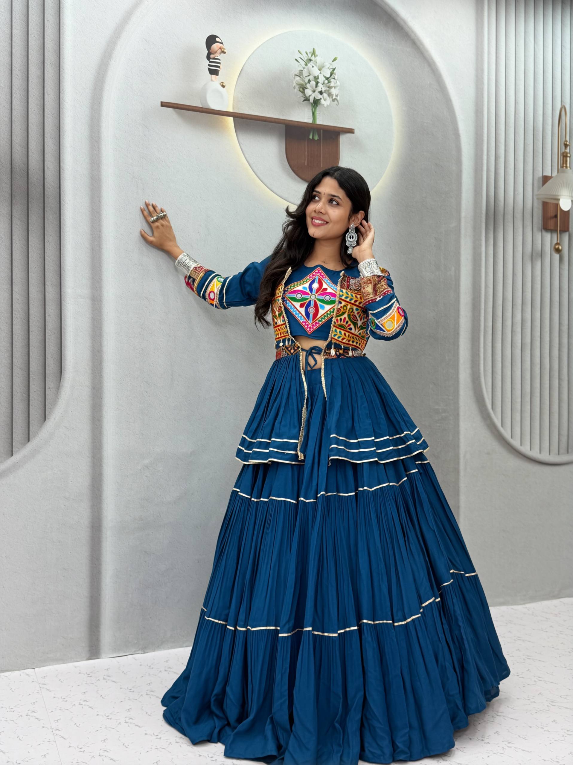 Sharvani Pure Cotton Gamthi 9 Meter Lehenga Choli