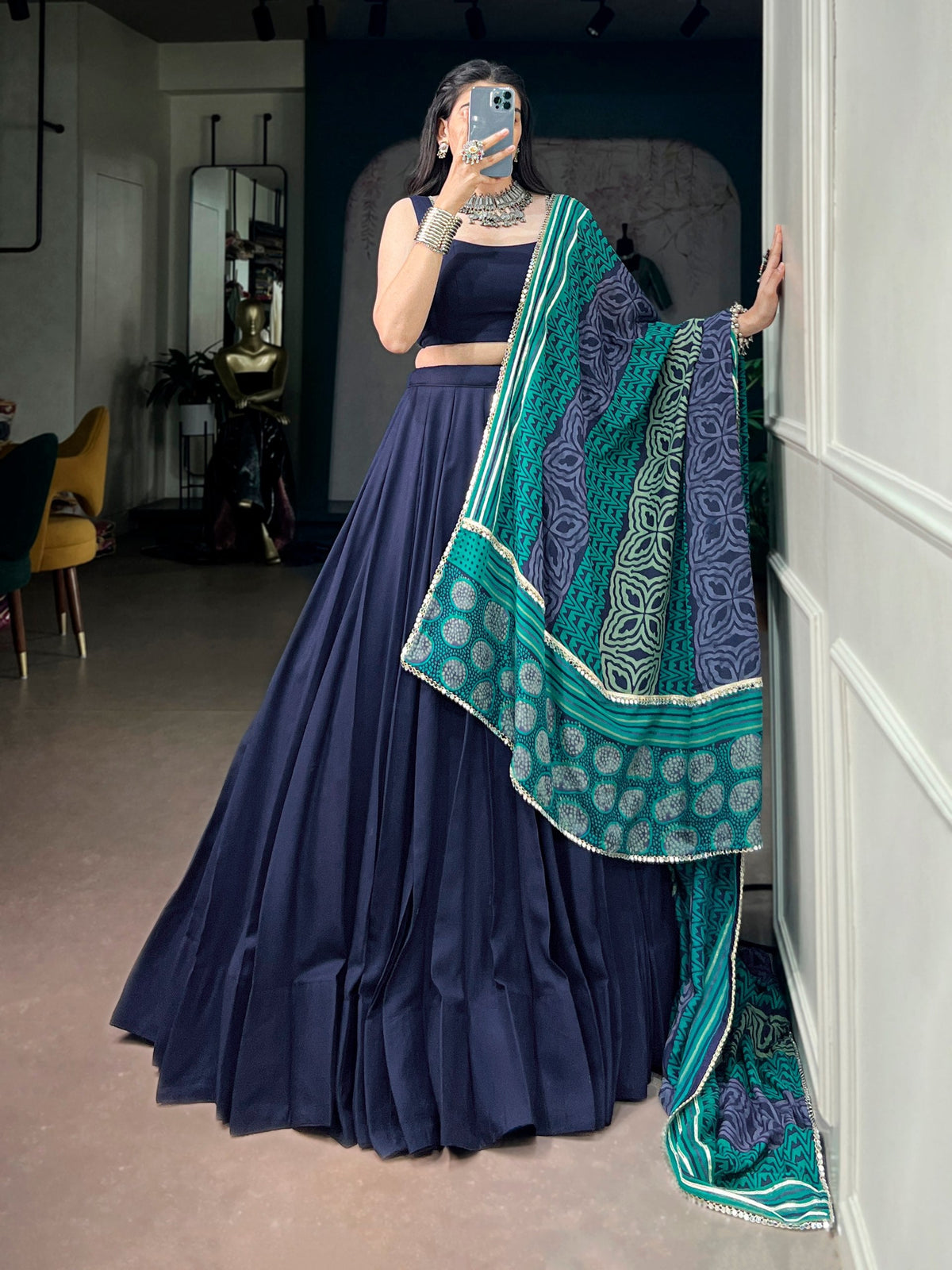 Ishita Rayon Mirror Lace Lehenga Choli