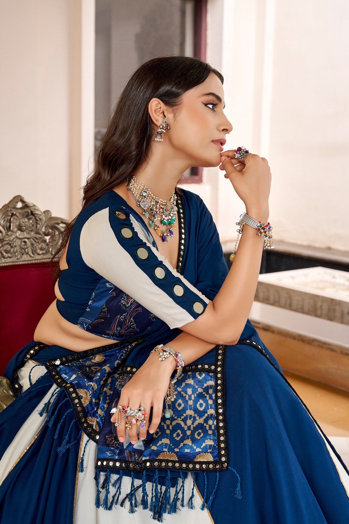Arohi Rayon Mirror Lace Lehenga Choli