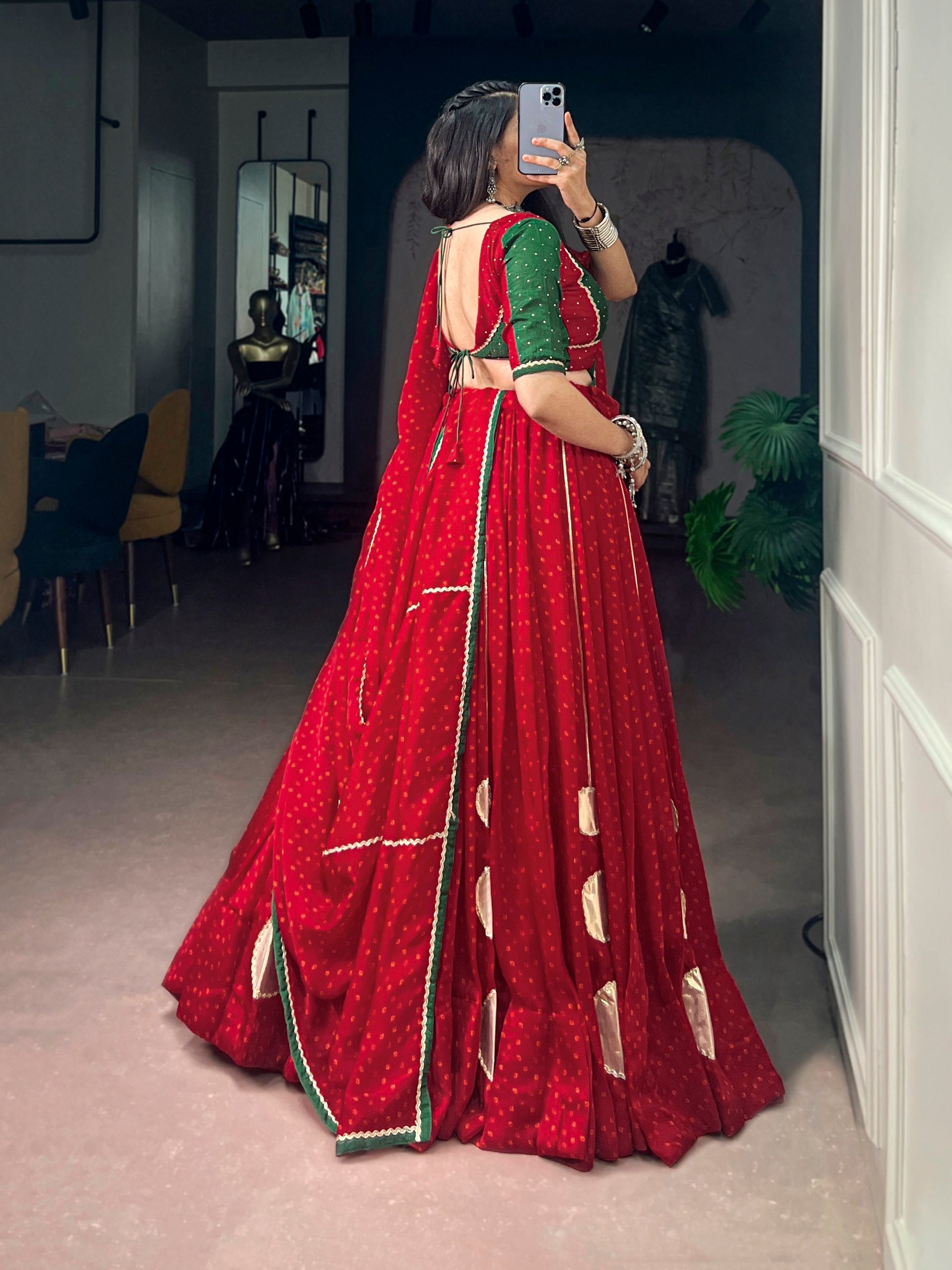 Kavisha Satin Chiffon Gotta Patch Lehenga Choli