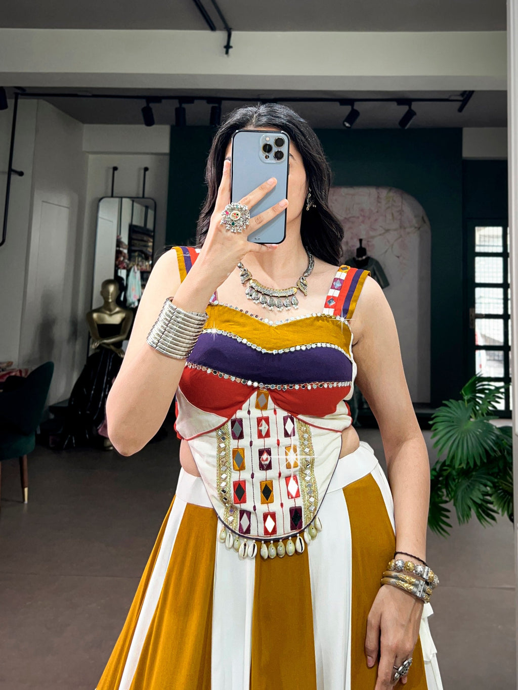 Navya Rayon Mirror Work Lehenga Choli