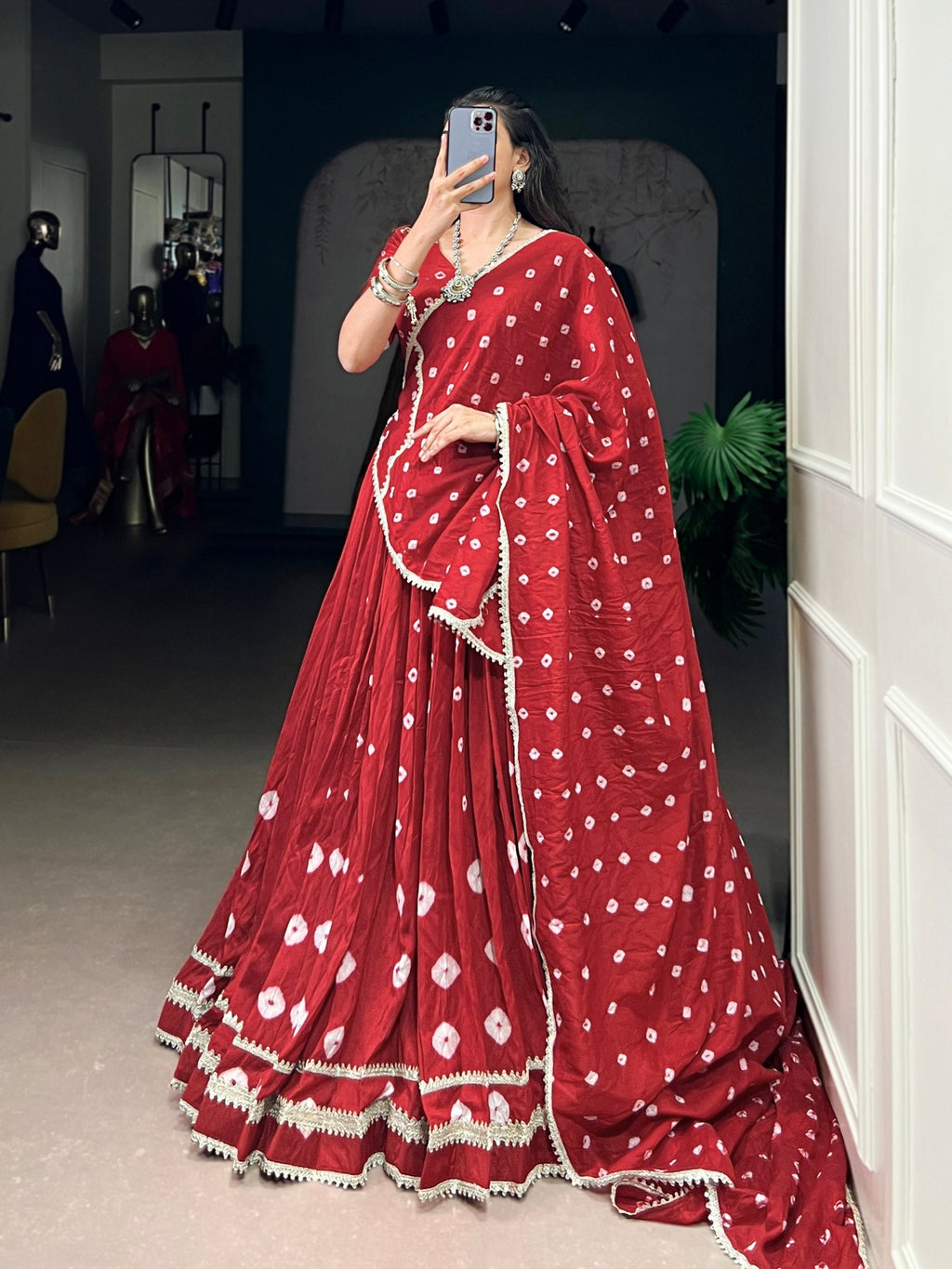 Radhika Pure Chanderi Bandhej Lehenga Choli