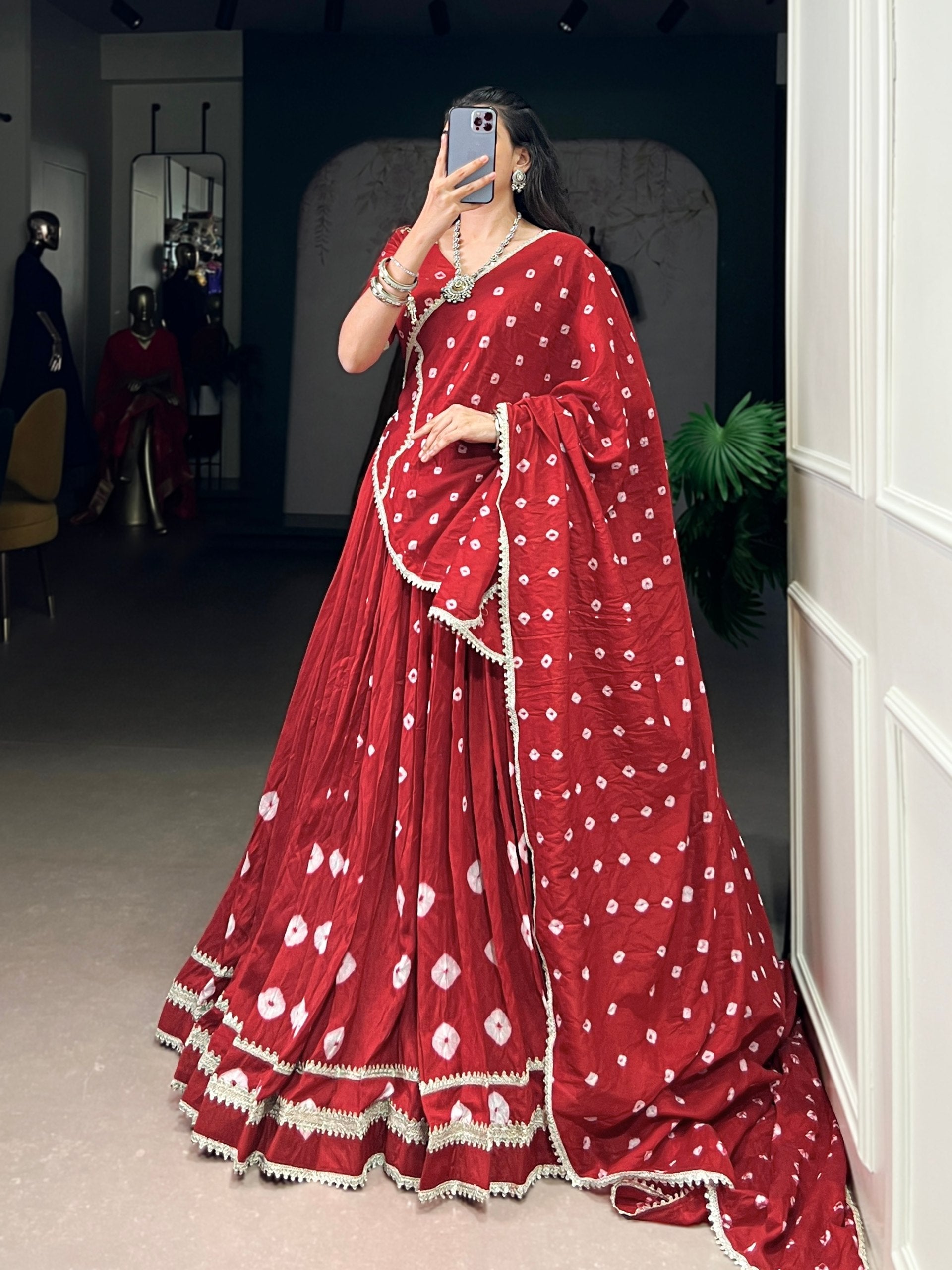 Radhika Pure Chanderi Bandhej Lehenga Choli