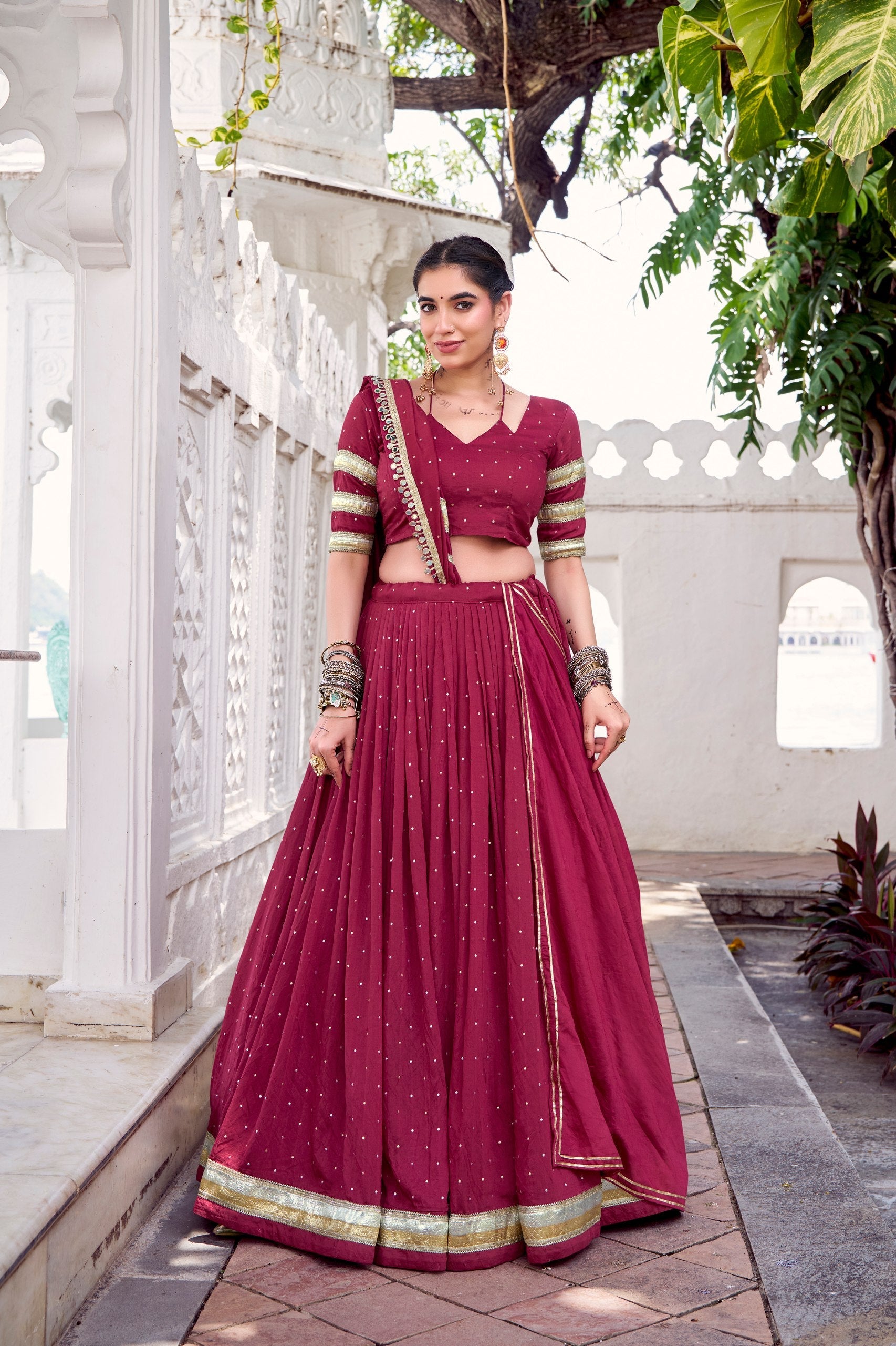 Aahana Pure Chanderi Zari Weaving Lehenga Choli