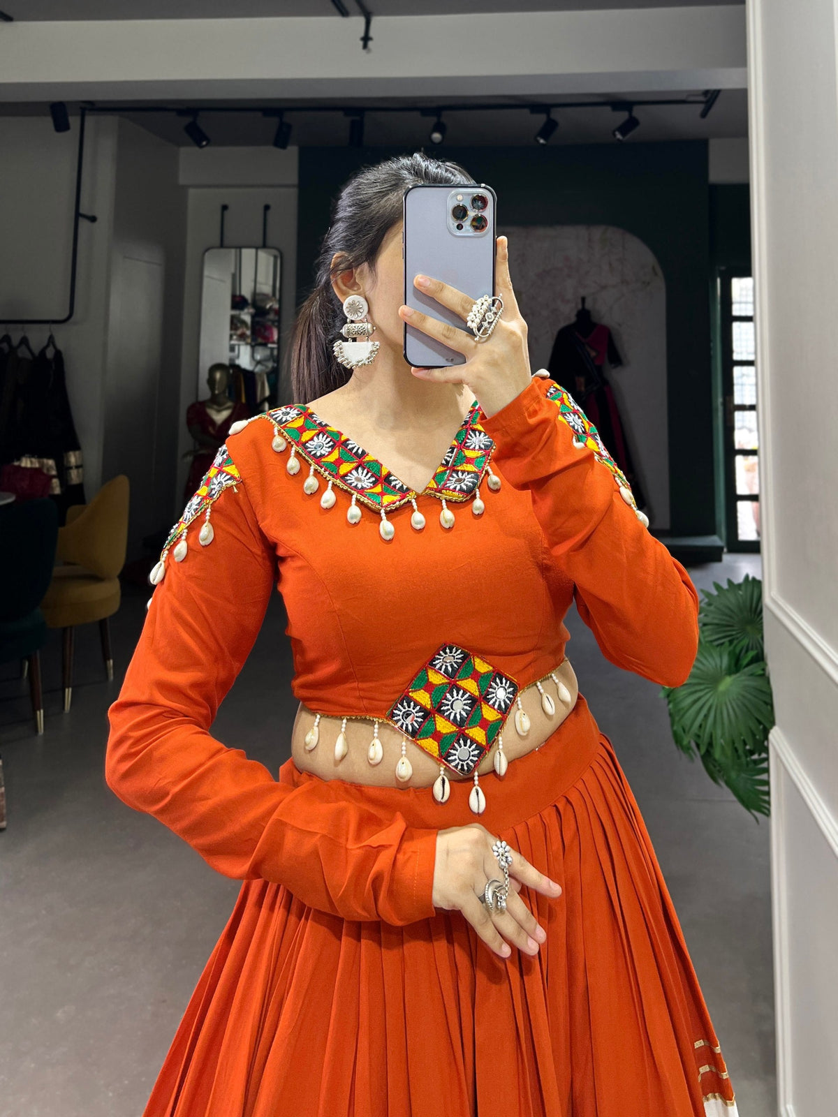 Ira Rayon Gamthi Patch Work Lehenga Choli