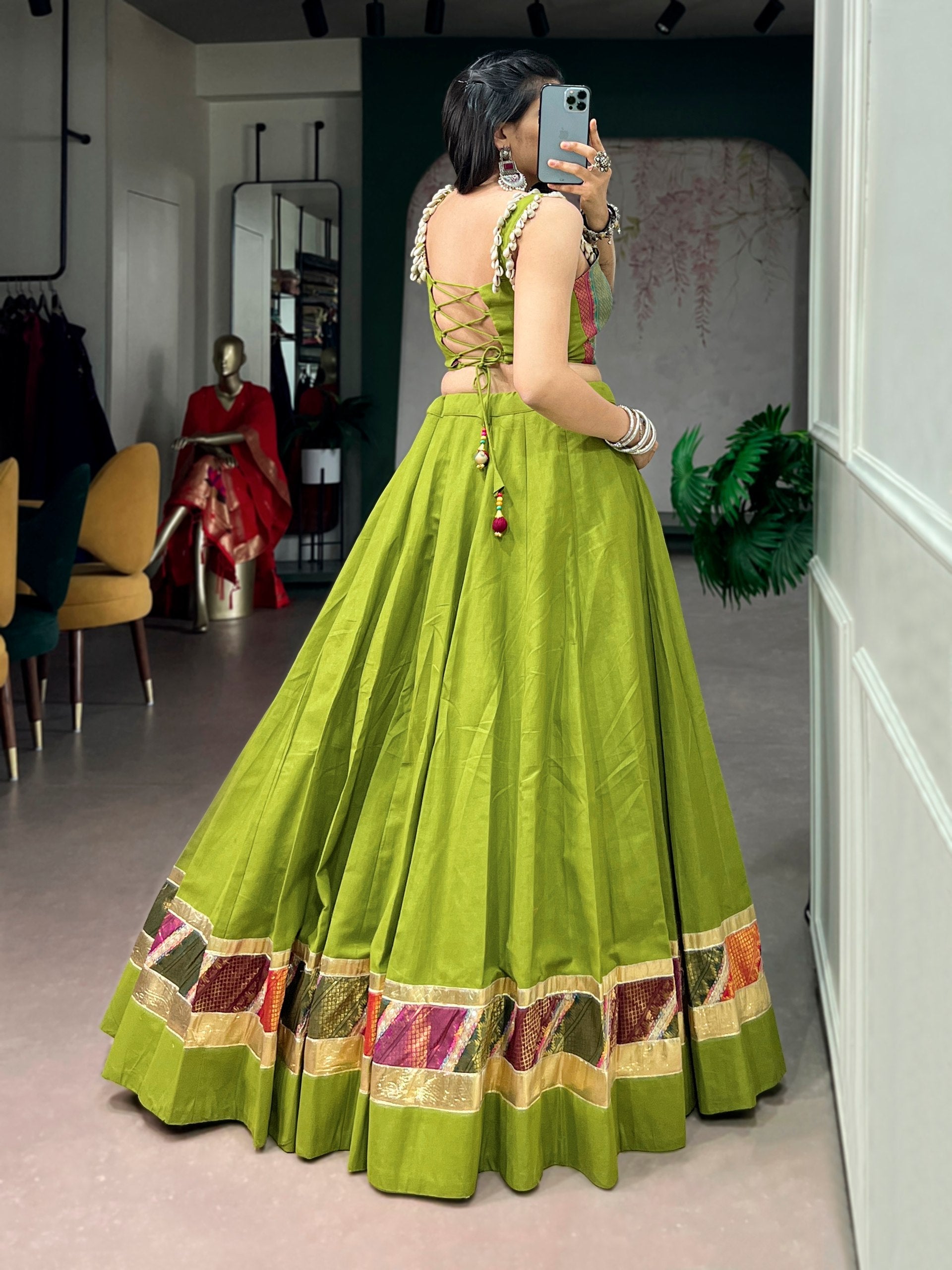 Anvika Cotton Zari Weaving Lehenga Choli