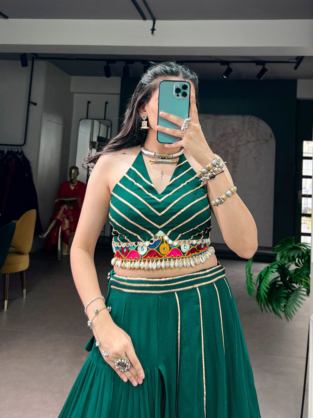 Sharanya Gamthi Mirror Work Lehenga Choli
