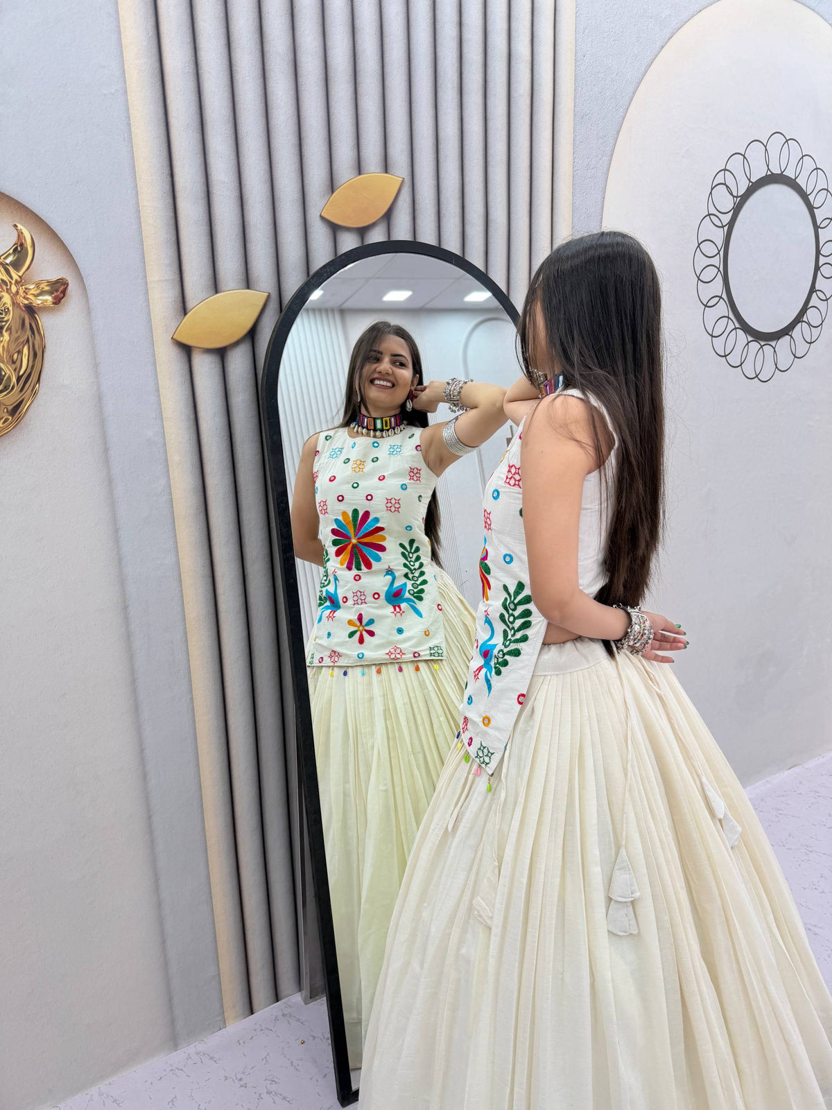 Anvika Khadi Cotton Mother-Daughter Lehenga Choli