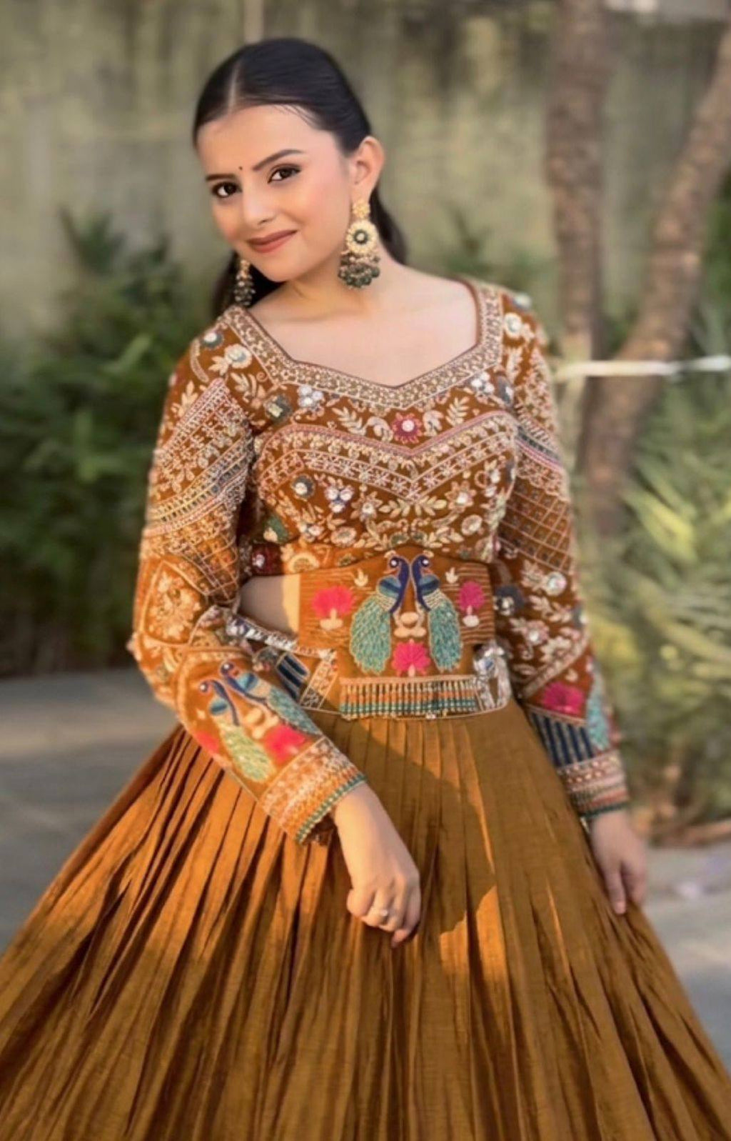 Aarini Chinon Silk Embroidery Sequin Lehenga Choli