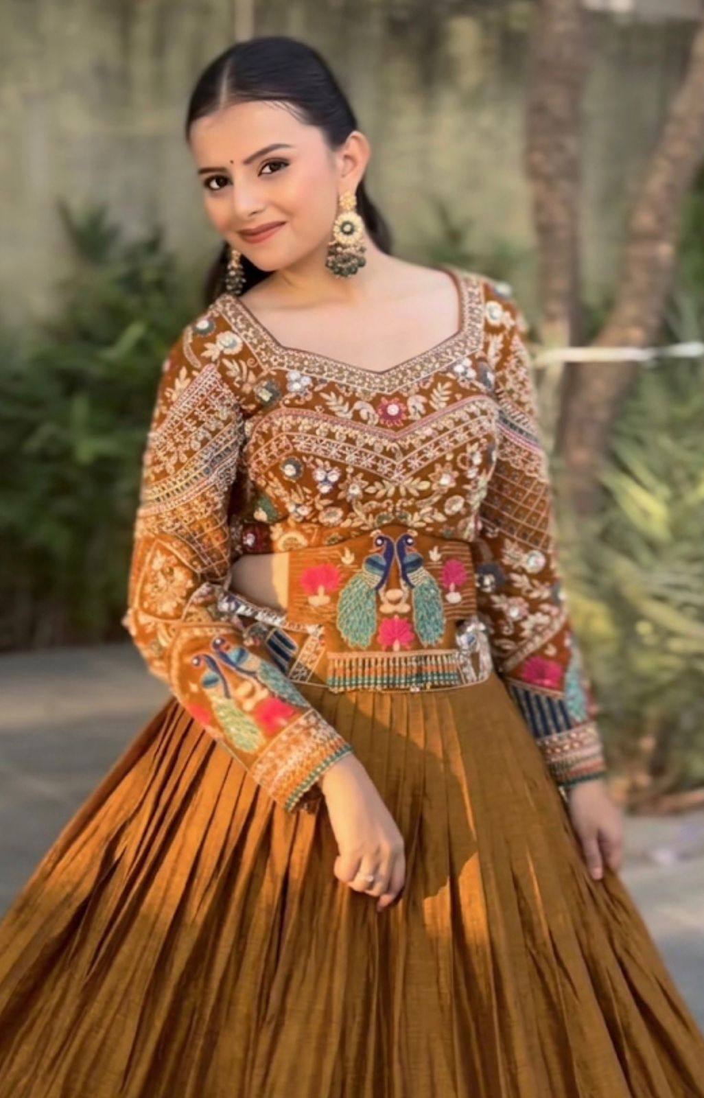 Aarini Chinon Silk Embroidery Sequin Lehenga Choli