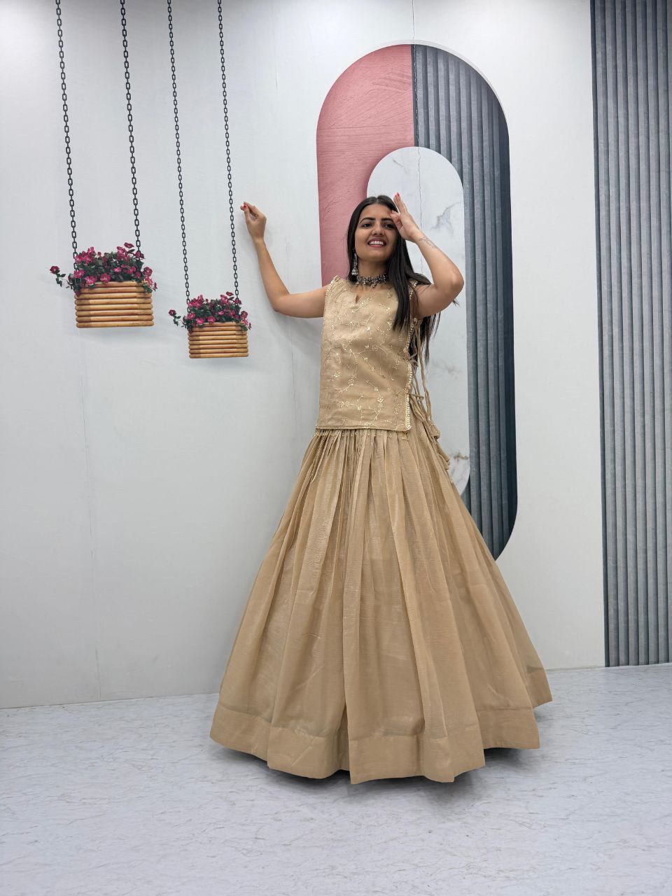 Kiyana Crunchy Silk Heavy Thread Jacket Lehenga Choli
