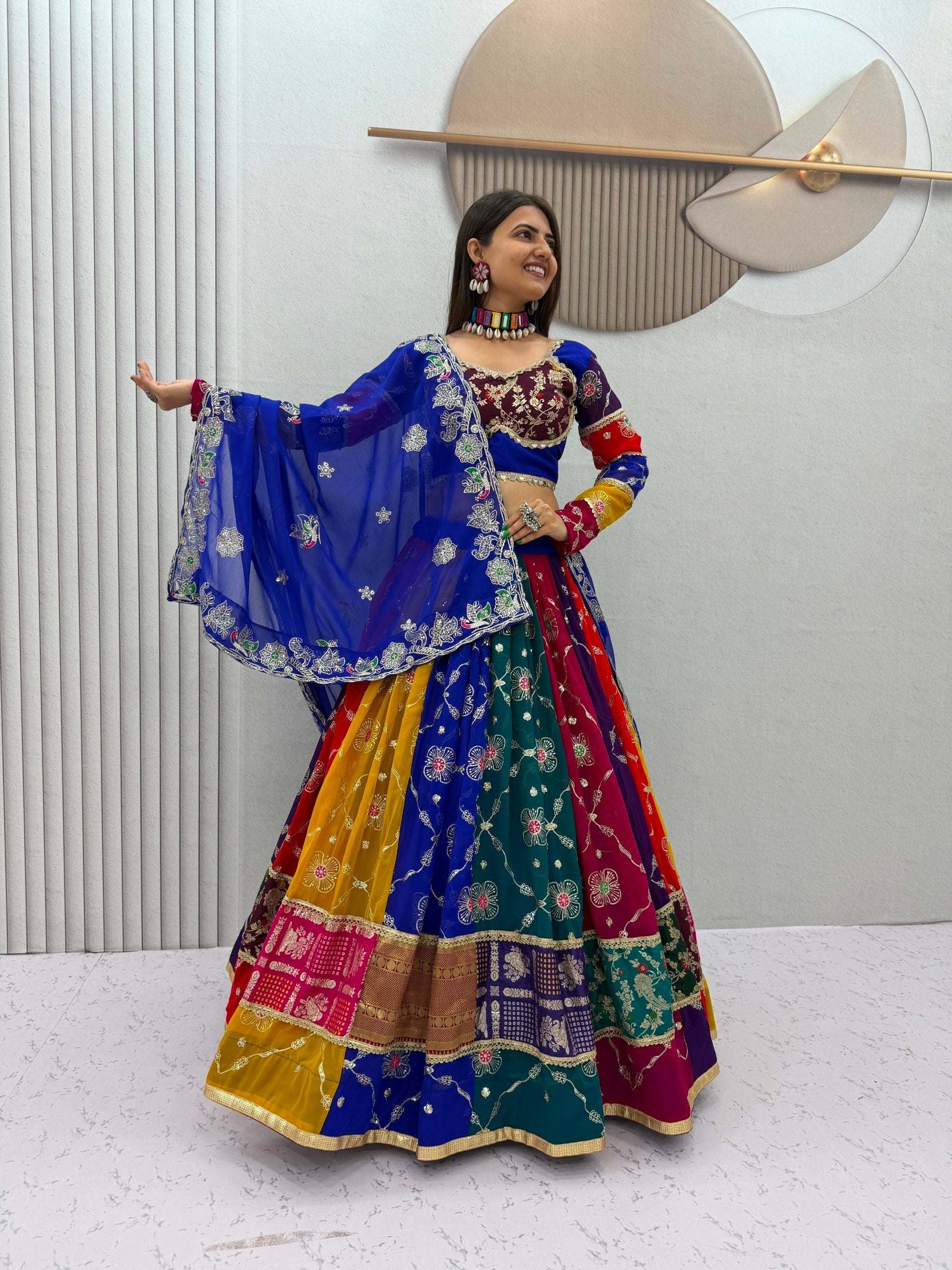 Kiara Fox Georgette Mirror Work Lehenga Choli