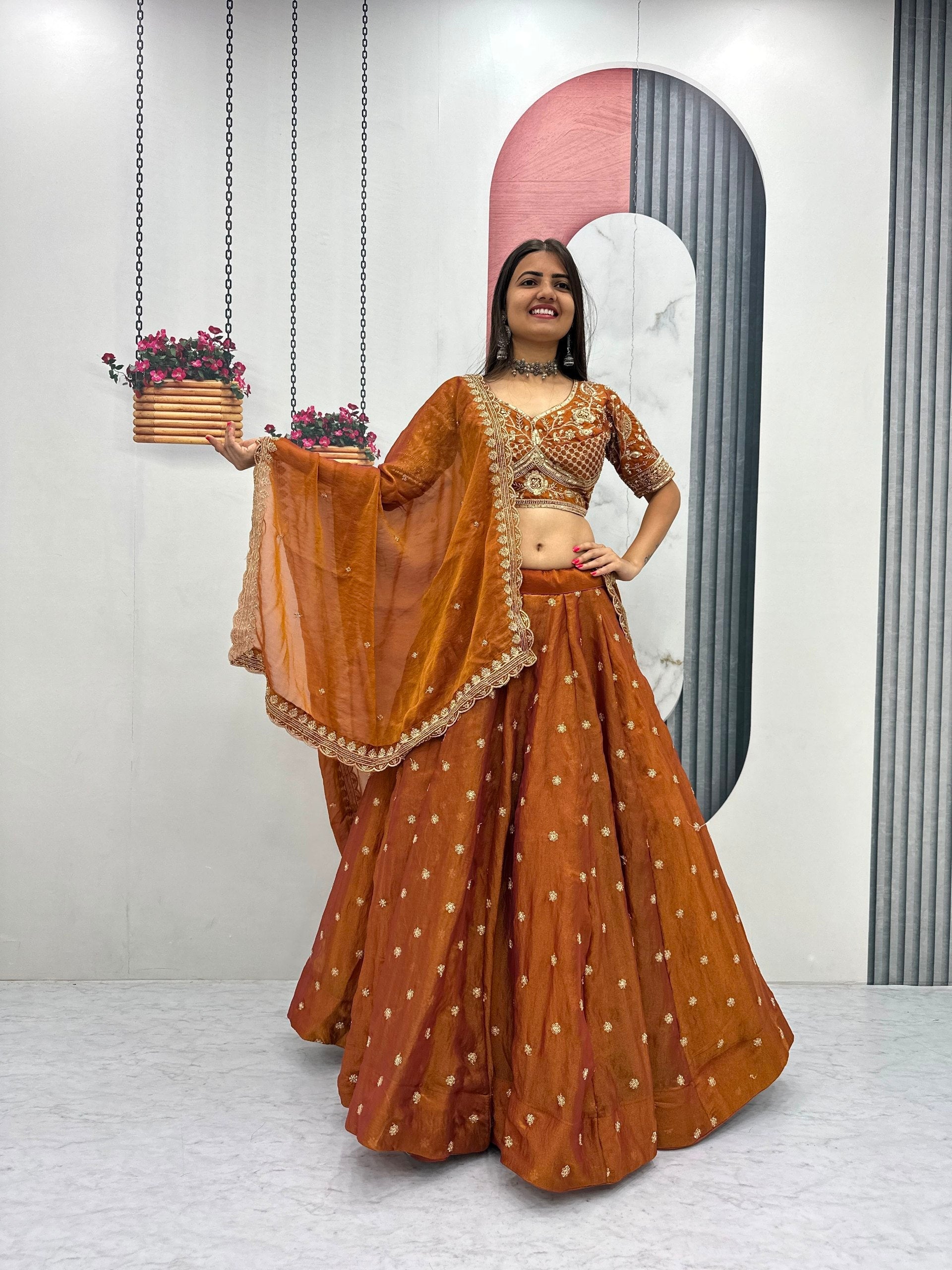 Aashrita Mosh Heavy Embroidery Sequin Lehenga Choli