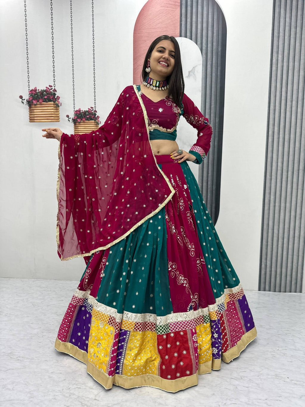 Zoya Fox Georgette Embroidery Lace Lehenga Choli