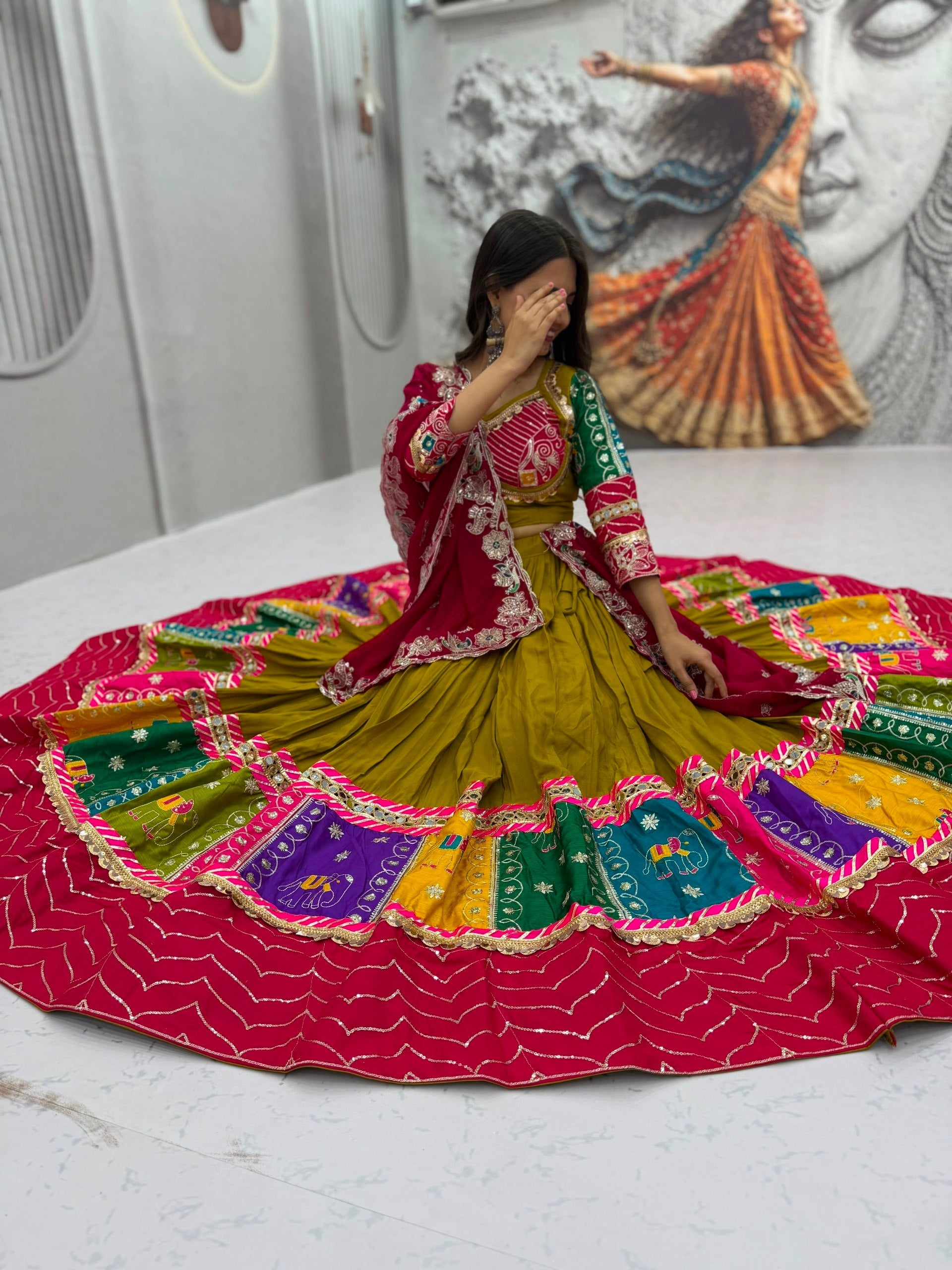 Yutika Pure Cotton Embroidery Lace Lehenga Choli