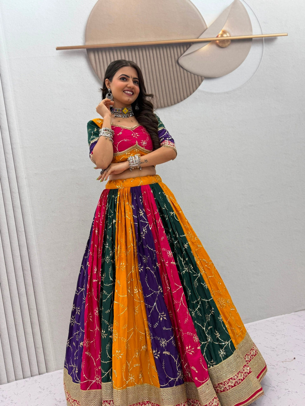 Tanirika Milky Silk Embroidery Lehenga Choli