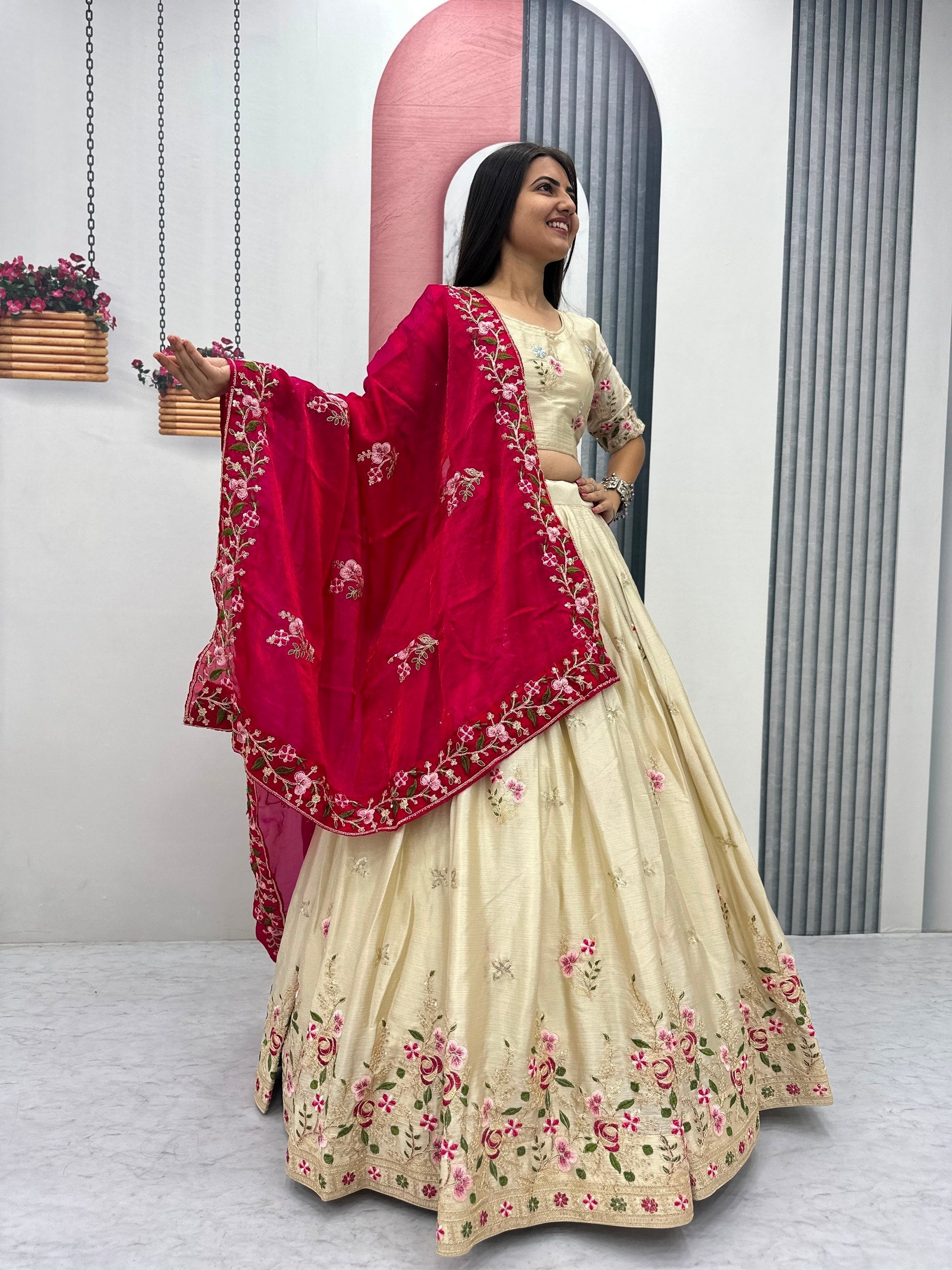 Aaradhya Chinon Heavy Embroidery Lehenga Choli