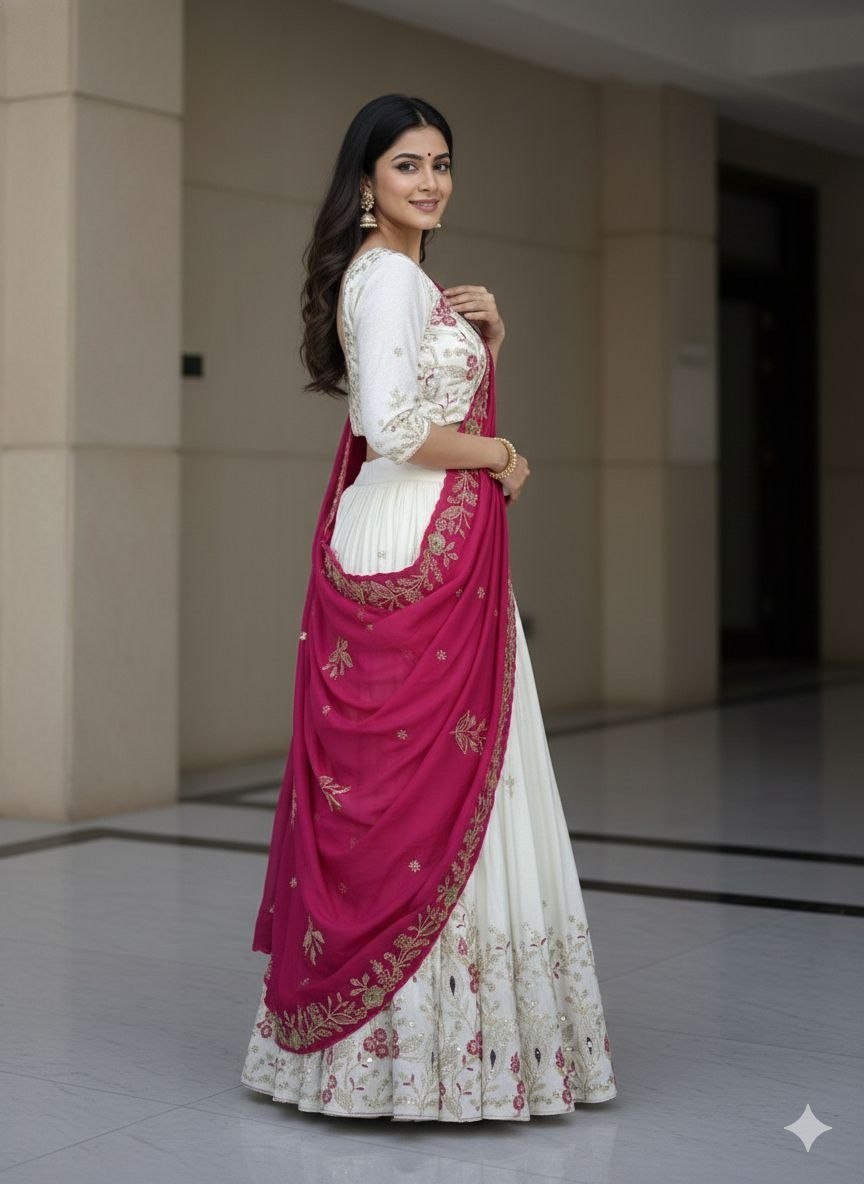 Ruhani Chinon Embroidery Lehenga Choli